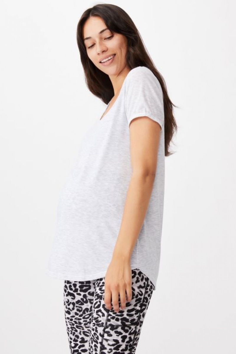 Cotton On Gym T Shirt Women's Maternity Wear Grey | wD6Wrzgfq83