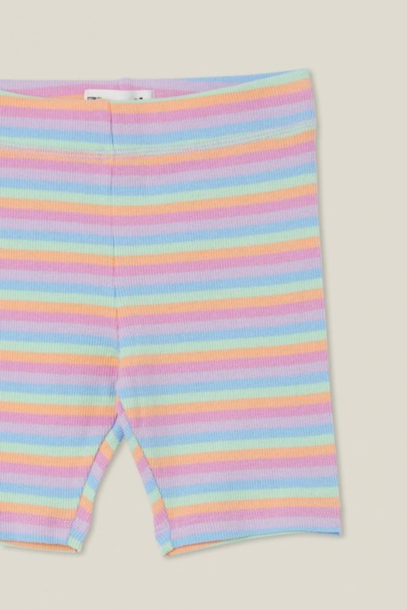 Cotton On Hailey Bike Girls' Shorts Multicolor Stripes | lxx7eK8KG0C