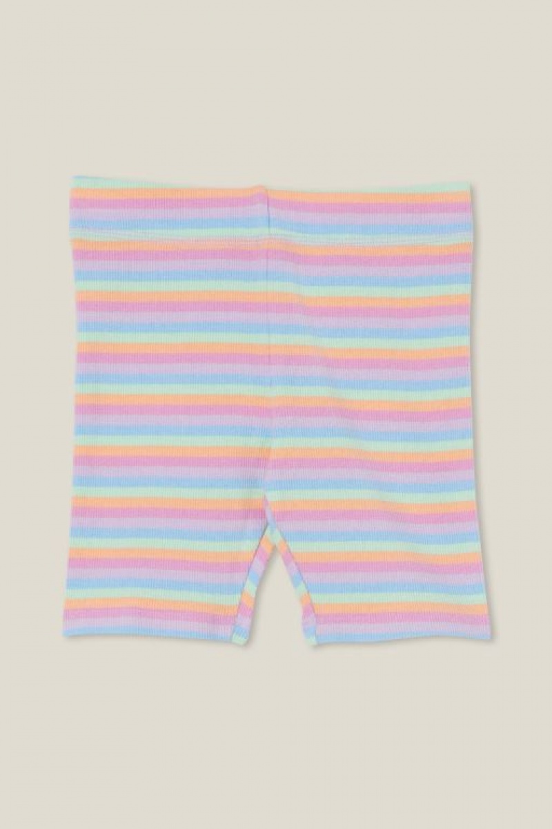 Cotton On Hailey Bike Girls' Shorts Multicolor Stripes | lxx7eK8KG0C