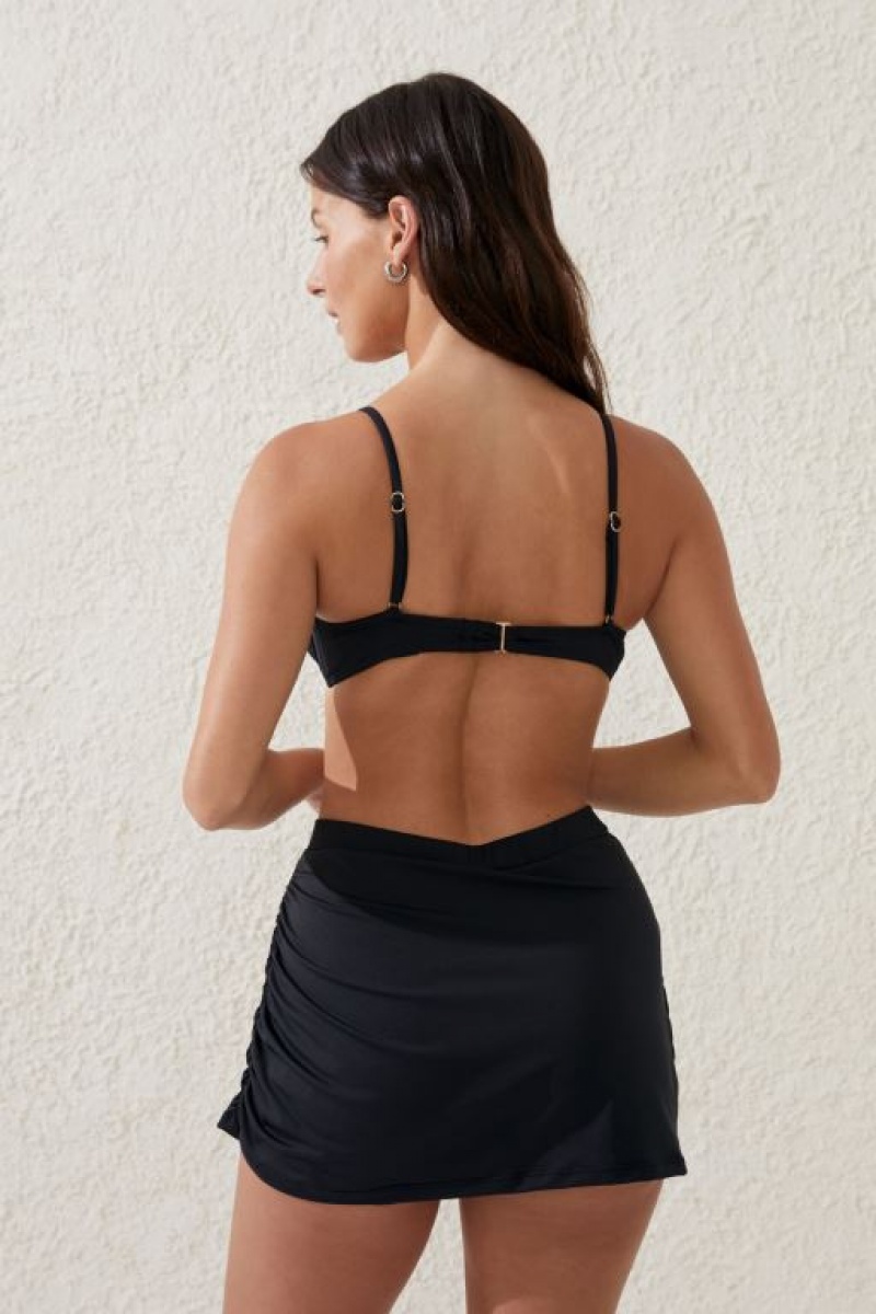 Cotton On Half Wire Bra Women's Bikini Tops Black | 2UUYfrWrmy7