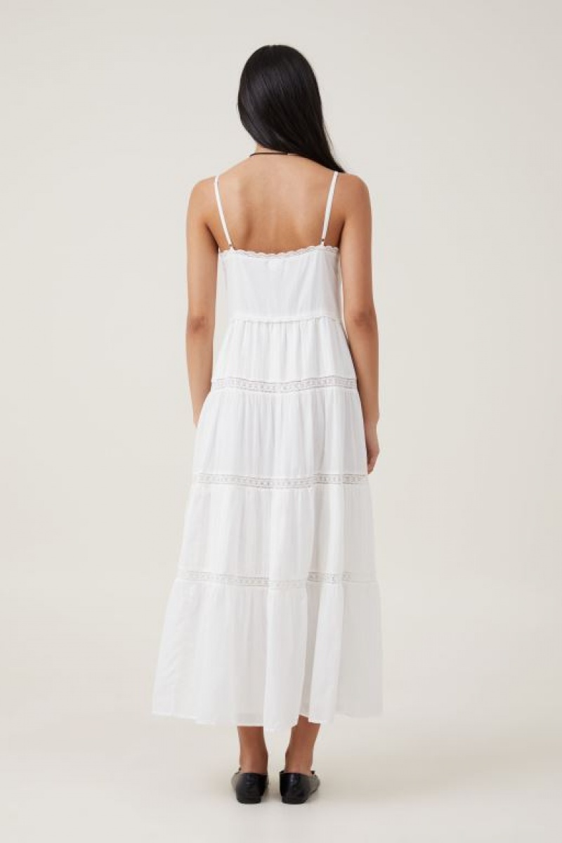Cotton On Hallie Tiered Women's Maxi Dress White | 2HTstl0GKQa