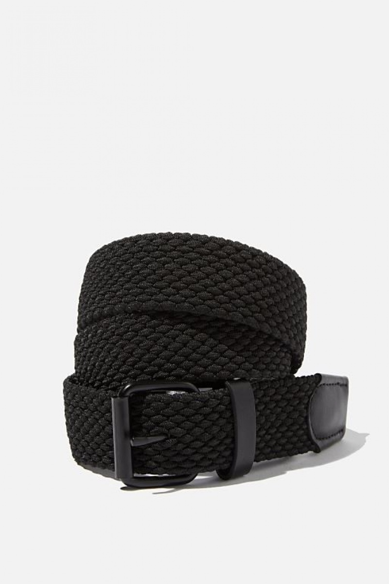 Cotton On Hampton Plait Men\'s Belts Black | JGXoWrZ2qrU