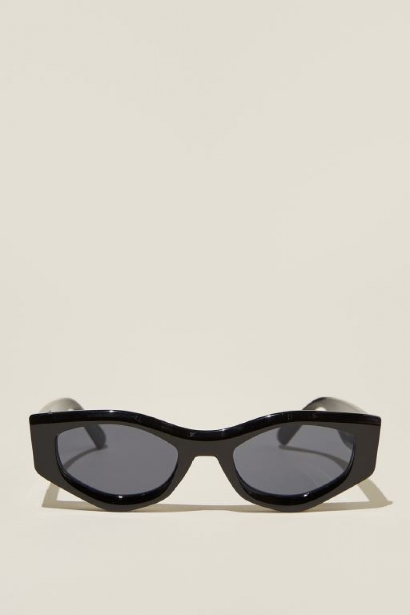 Cotton On Harley Angular Women\'s Sunglasses Black | ZK1vKwaFQDB