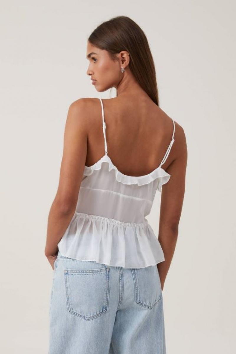 Cotton On Harper Tie Up Women's Cami White | ZaPwXlBsjQL