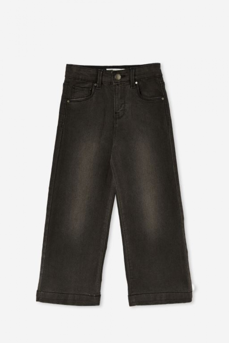 Cotton On Harper Wide Leg Girls\' Jeans Black Wash | MNigGvNfoQf