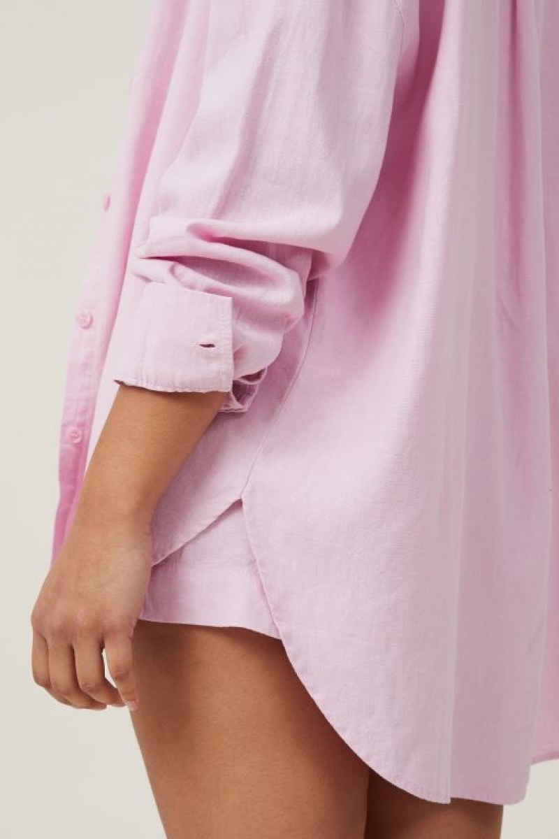 Cotton On Haven Long Sleeve Women's Shirts Pink | Z4V8mEHKeIu