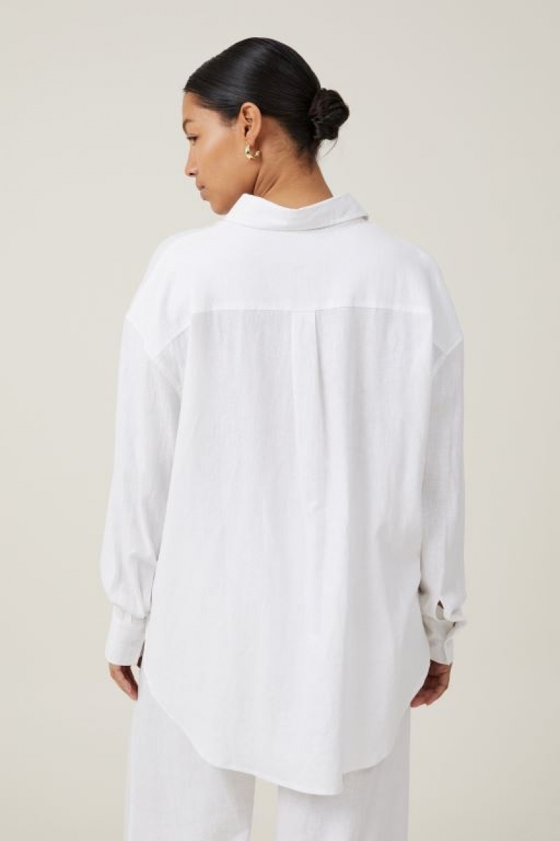 Cotton On Haven Long Sleeve Women's Shirts White | R3mptKcM09D