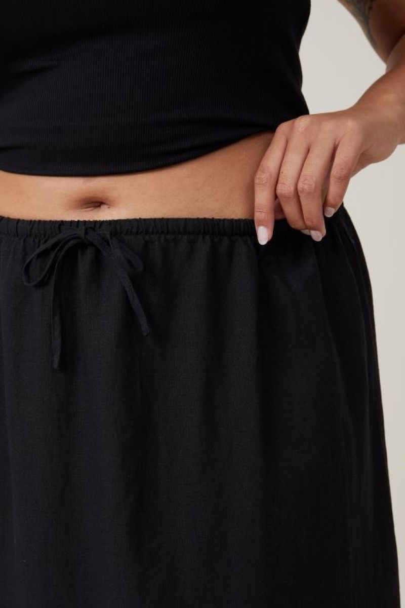 Cotton On Haven Maxi Slip Women's Skirt Black | I34IgkcpSKy