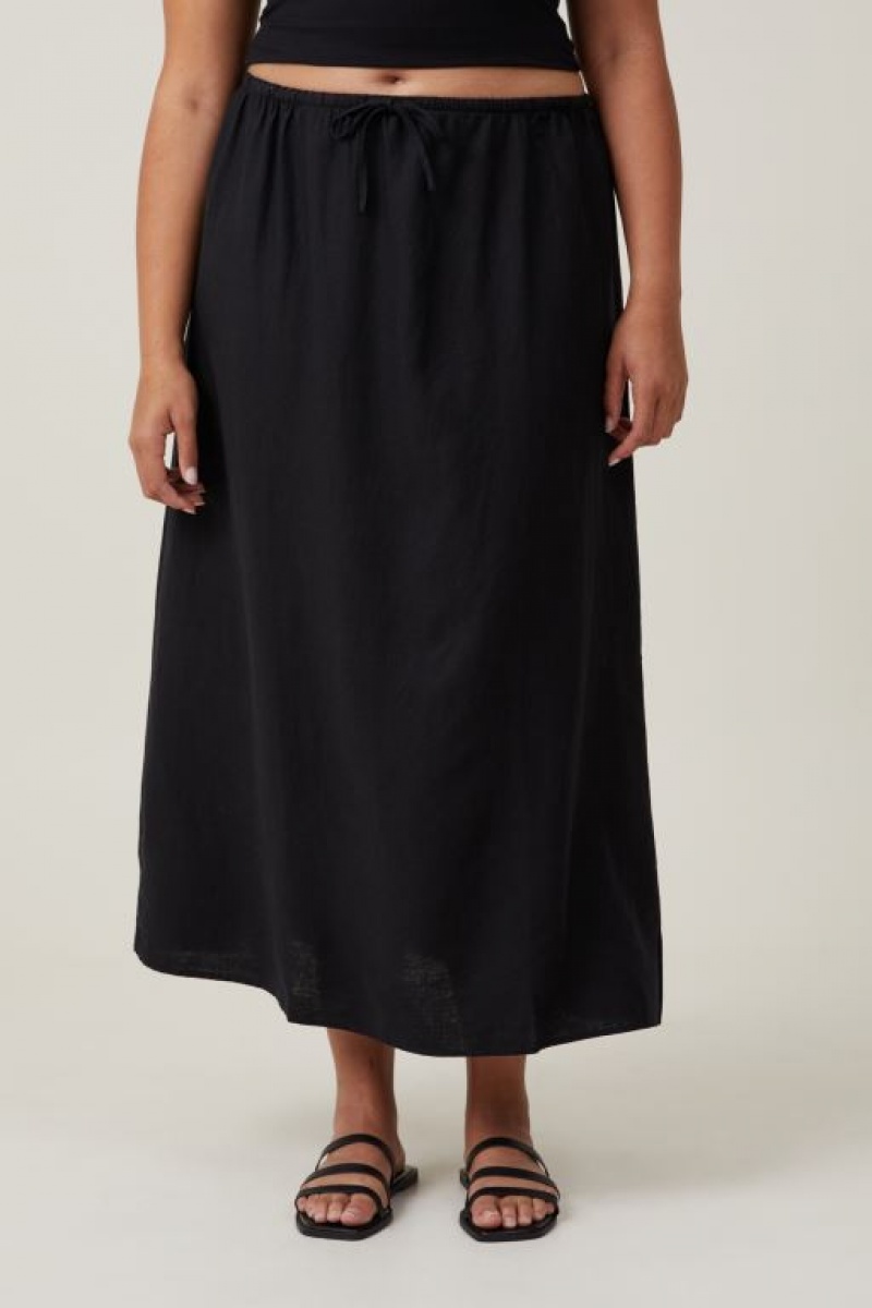 Cotton On Haven Maxi Slip Women's Skirt Black | I34IgkcpSKy