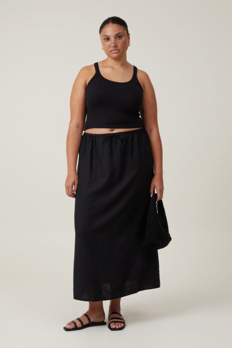 Cotton On Haven Maxi Slip Women\'s Skirt Black | I34IgkcpSKy