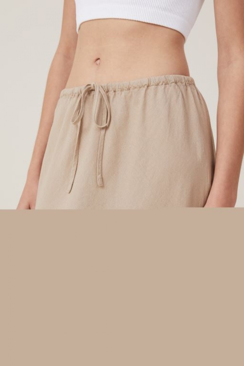 Cotton On Haven Maxi Slip Women's Skirt Grey Brown | 6UryB9K8bW1
