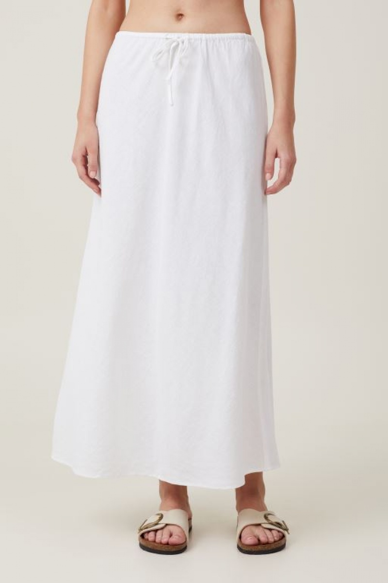 Cotton On Haven Maxi Slip Women's Skirt White | ixpnGGqYtur