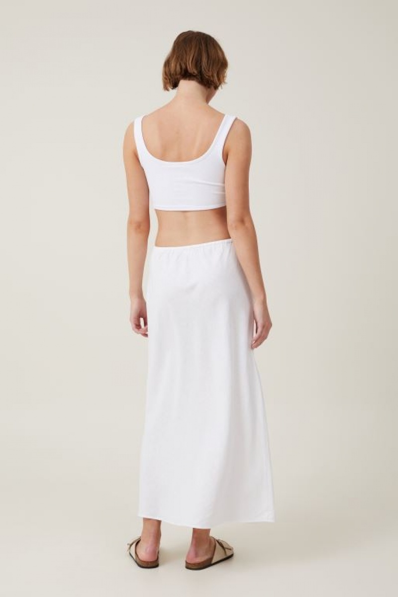Cotton On Haven Maxi Slip Women's Skirt White | ixpnGGqYtur