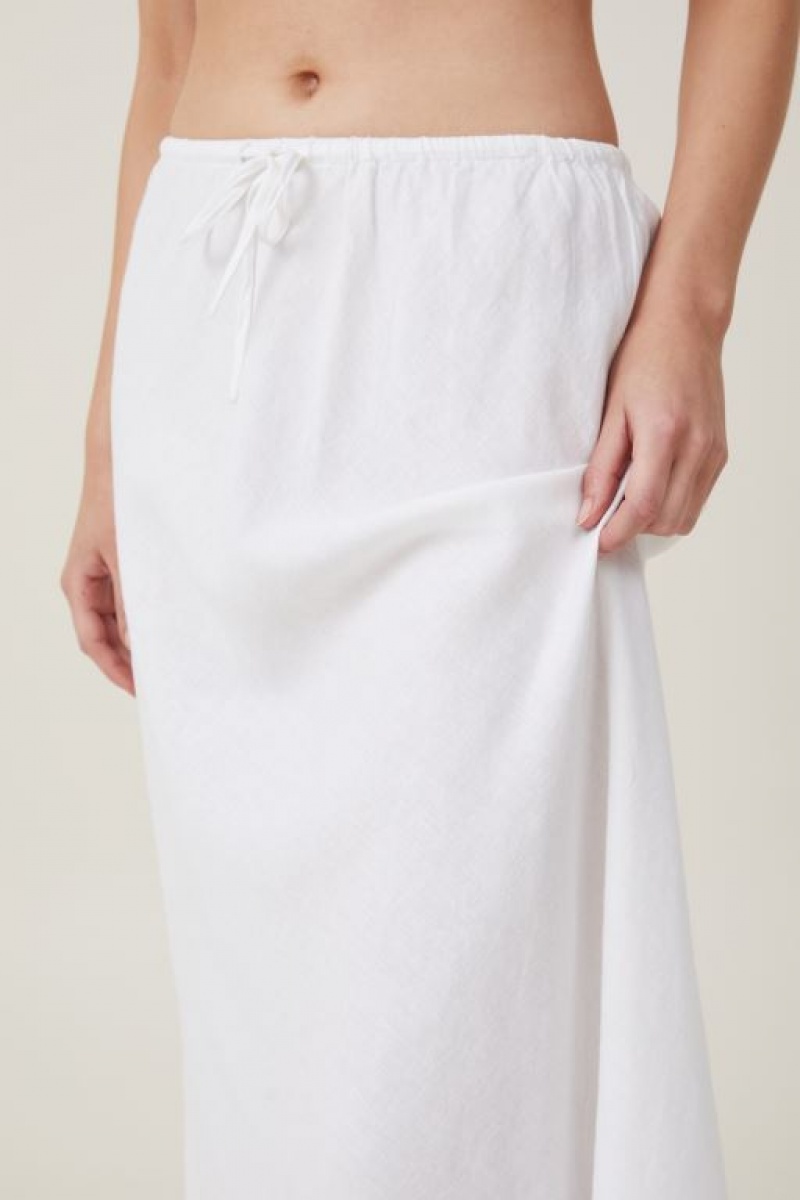 Cotton On Haven Maxi Slip Women's Skirt White | ixpnGGqYtur