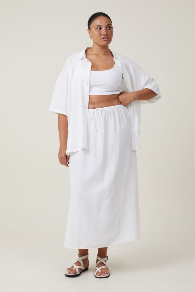Cotton On Haven Maxi Slip Women's Skirt White | ixpnGGqYtur