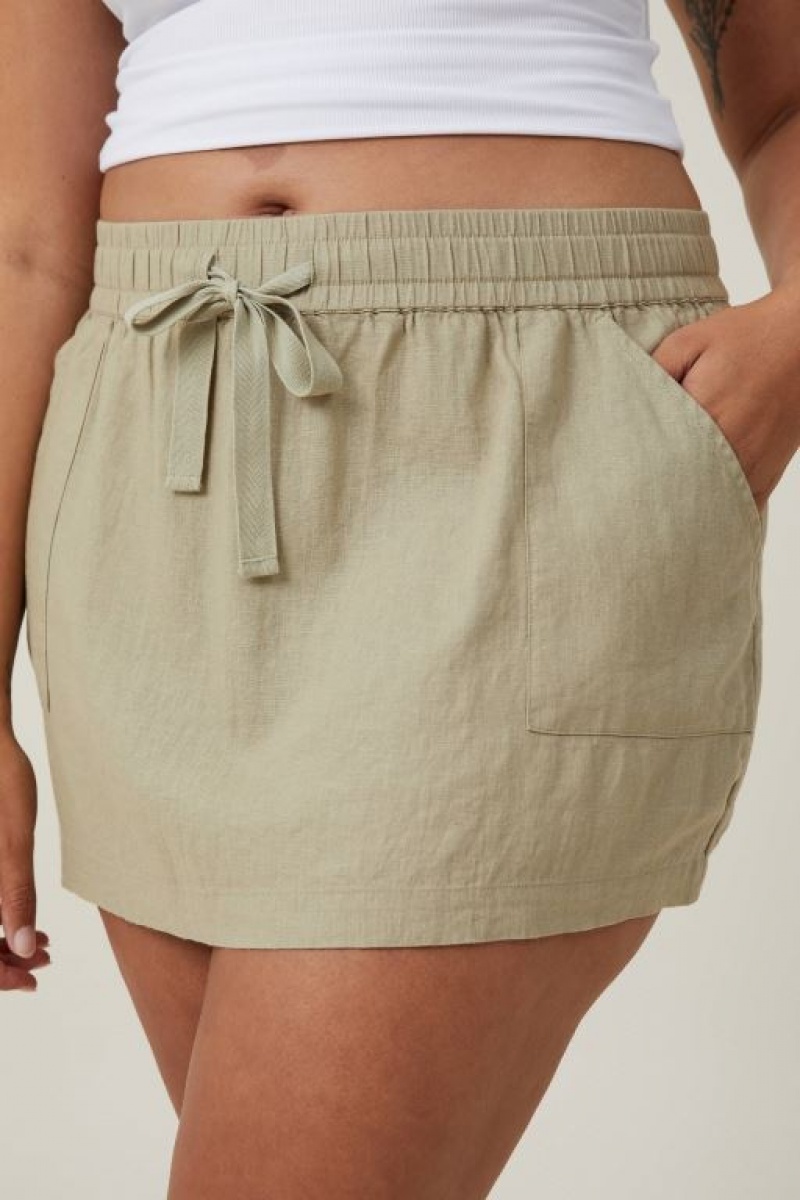 Cotton On Haven Mini Women's Skirt Olive | 44ovVShVJeW