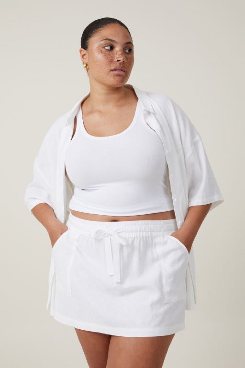 Cotton On Haven Mini Women's Skirt White | fXSSLotmgbt