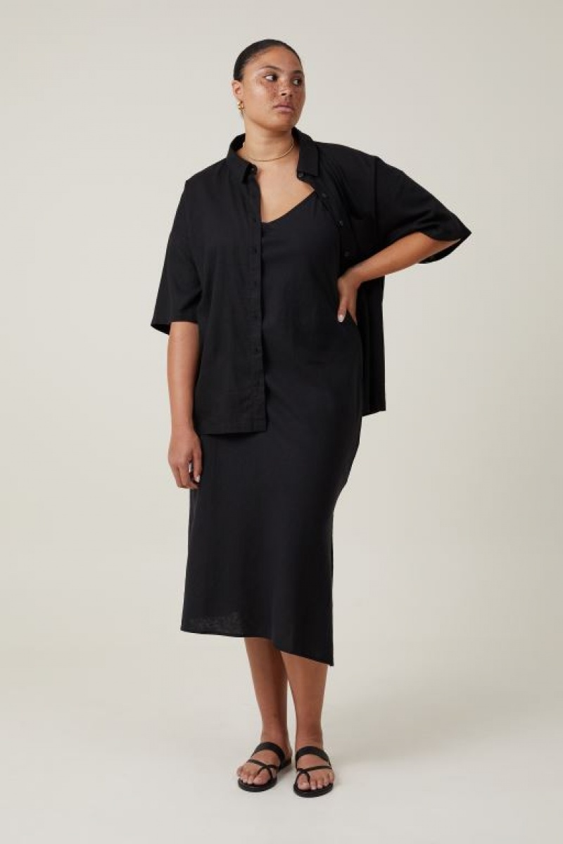 Cotton On Haven Short Sleeve Women's Shirts Black | 1fOaAKxtwCa