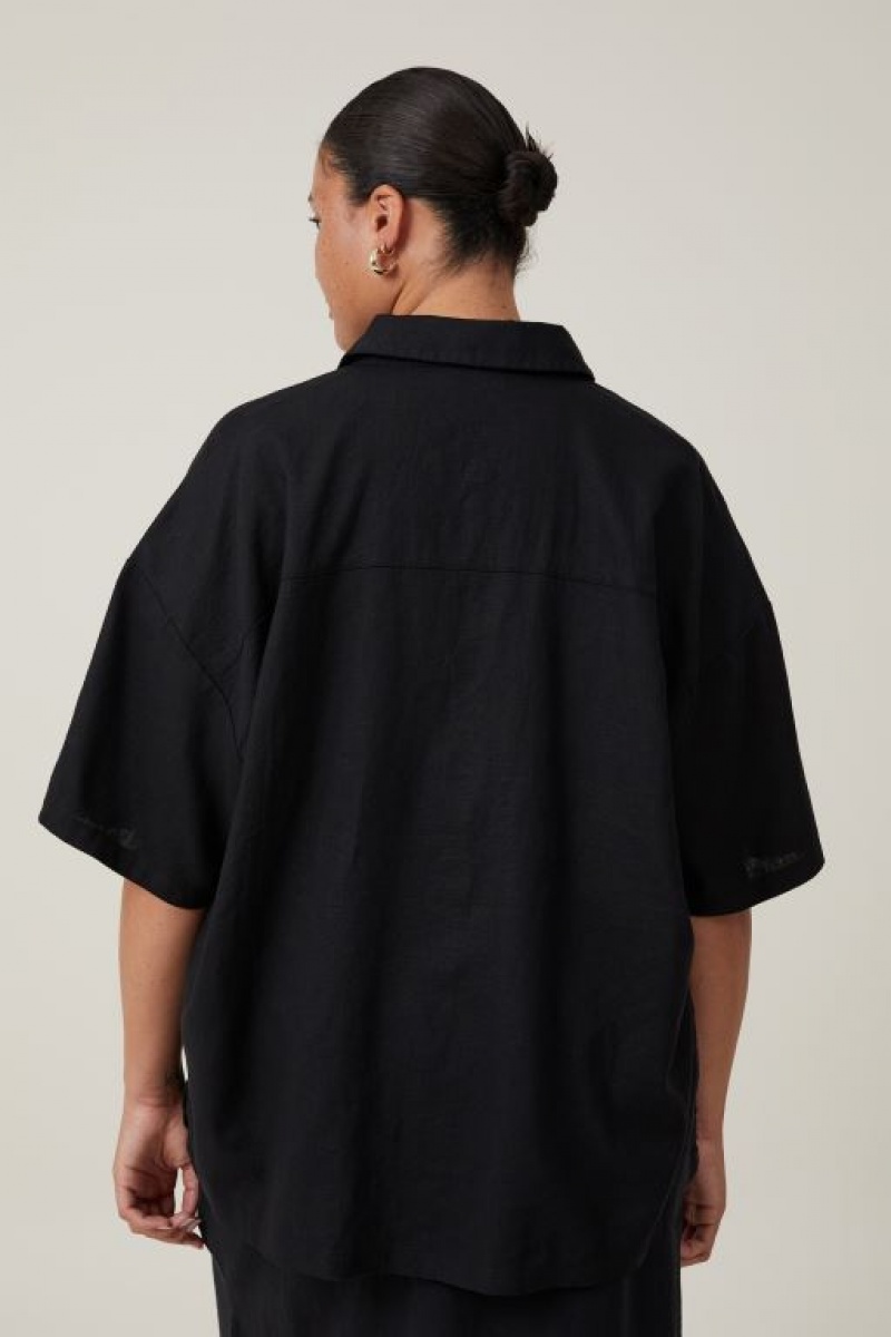 Cotton On Haven Short Sleeve Women's Shirts Black | 1fOaAKxtwCa