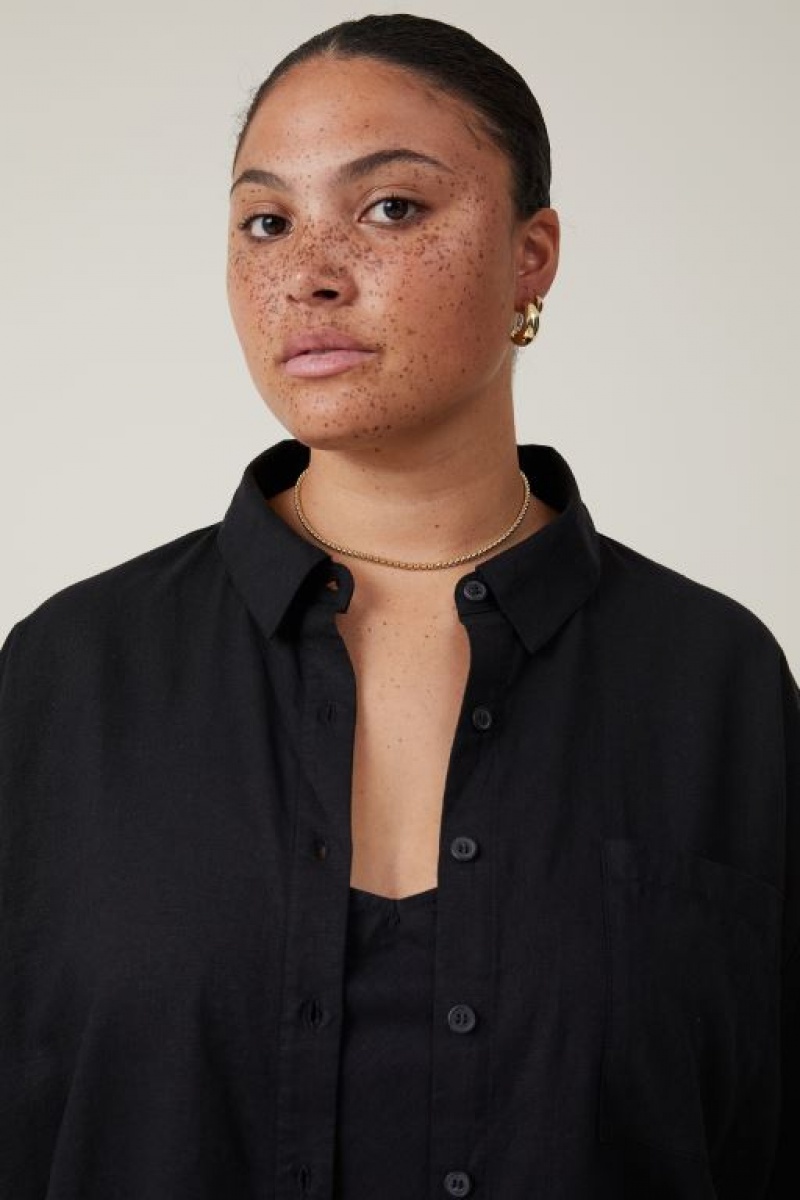 Cotton On Haven Short Sleeve Women's Shirts Black | 1fOaAKxtwCa