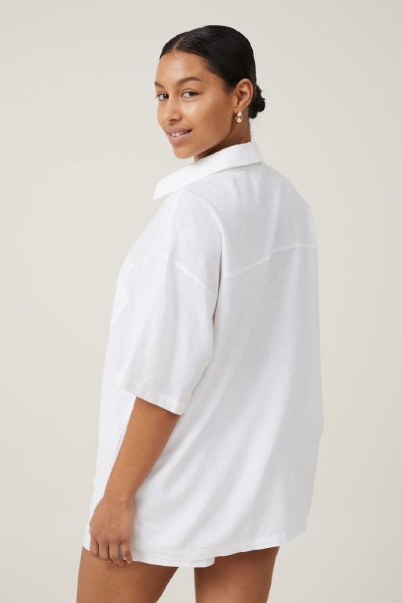 Cotton On Haven Short Sleeve Women's Shirts White | bWUlsBIzuG1