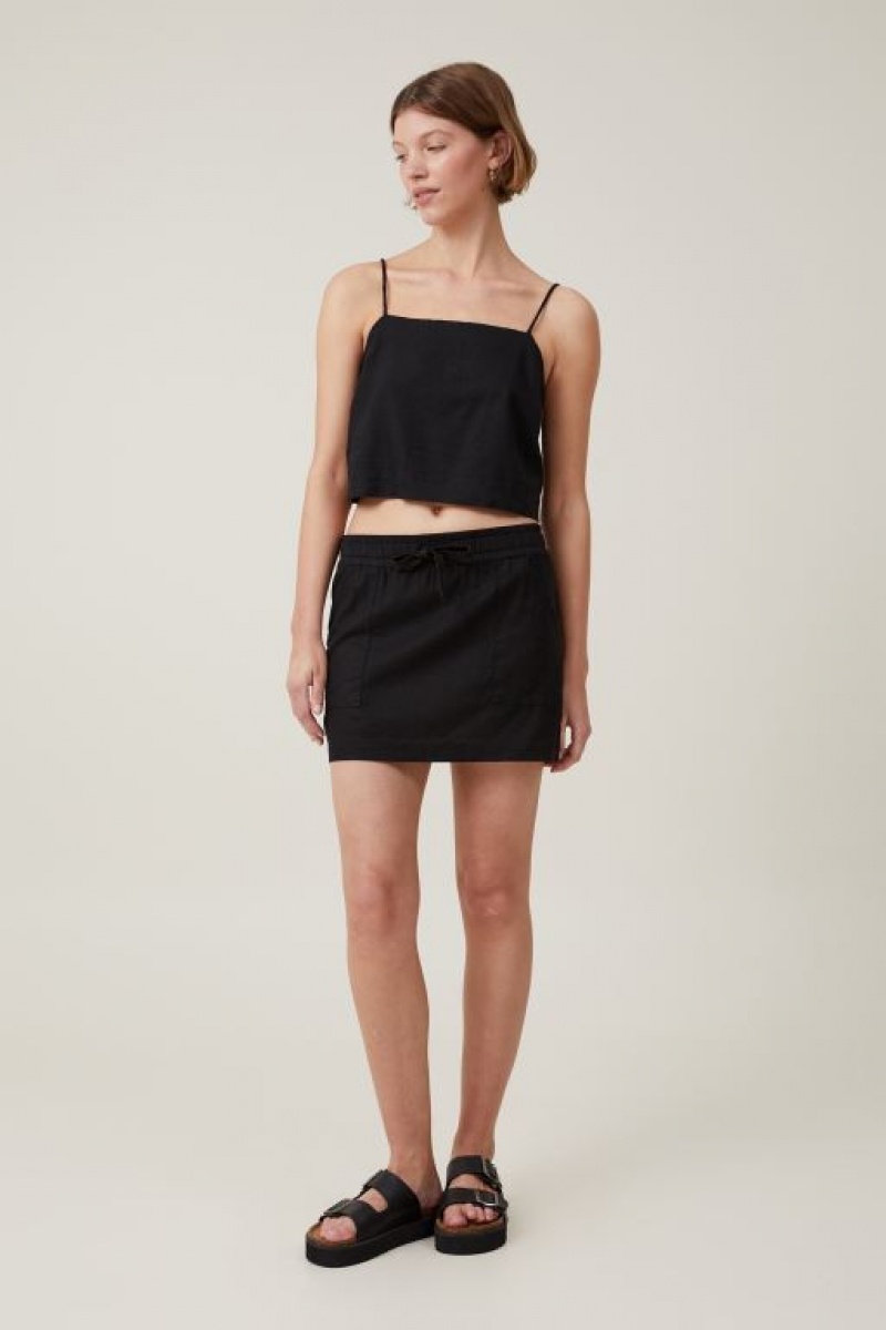 Cotton On Haven Tie Back Women's Cami Black | jmKMJXG41Jp