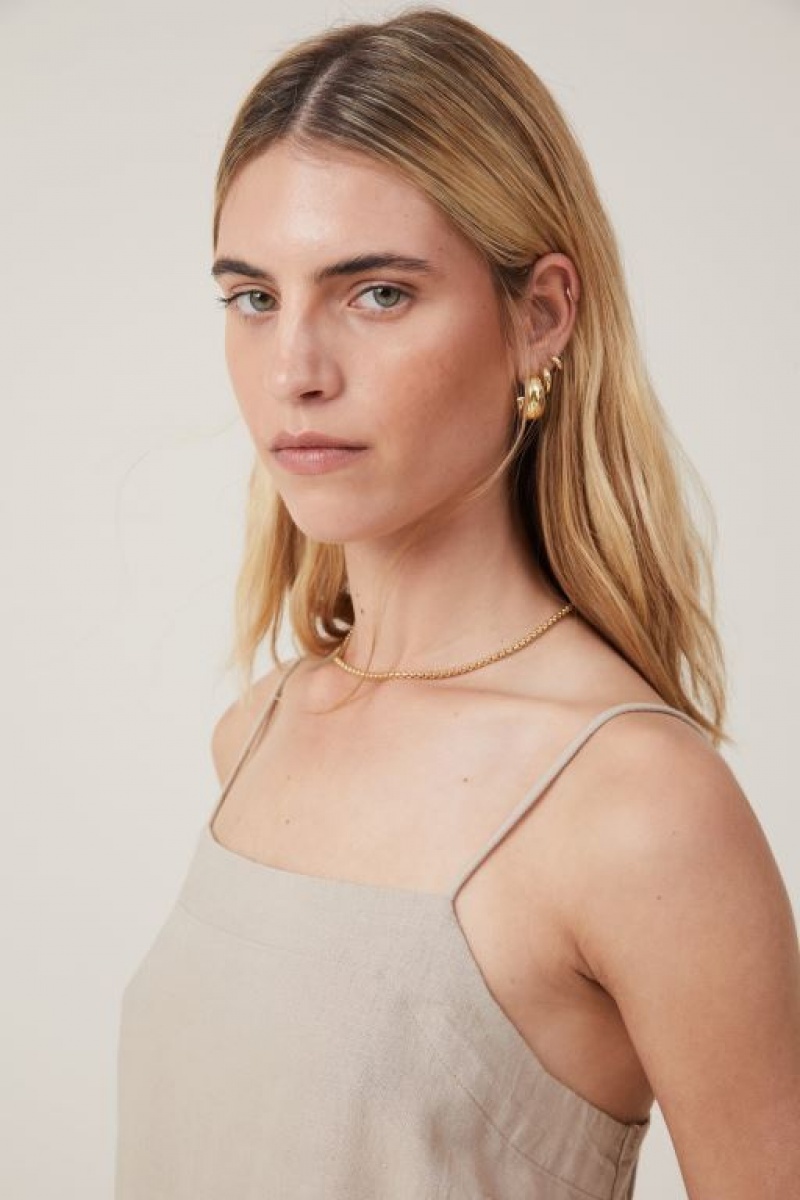 Cotton On Haven Tie Back Women's Cami Grey Brown | IIVnlwaVMhw