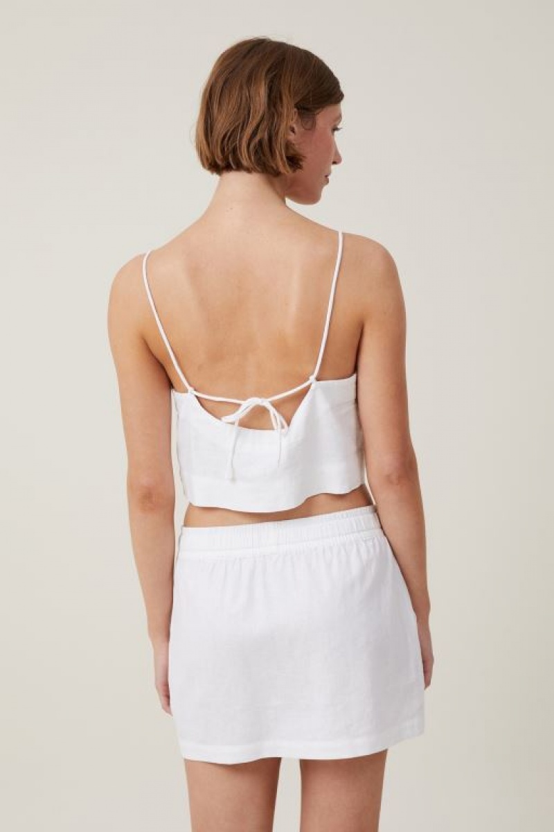 Cotton On Haven Tie Back Women's Cami White | WPOaAp0Zrcw