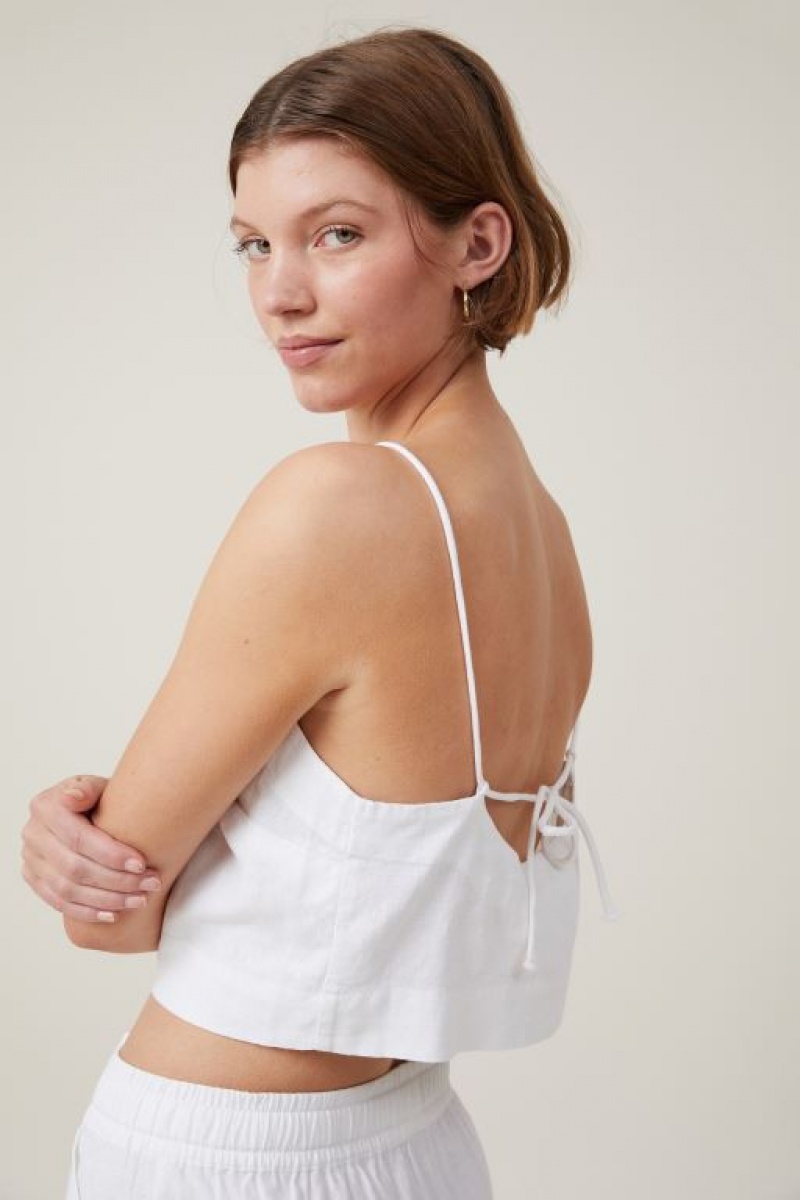 Cotton On Haven Tie Back Women's Cami White | WPOaAp0Zrcw