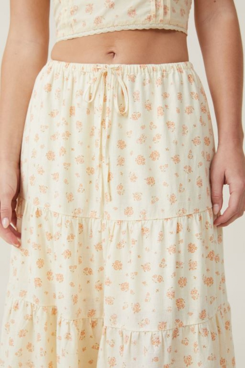 Cotton On Haven Tiered Maxi Women's Skirt Indra | ljbjleJNEvF