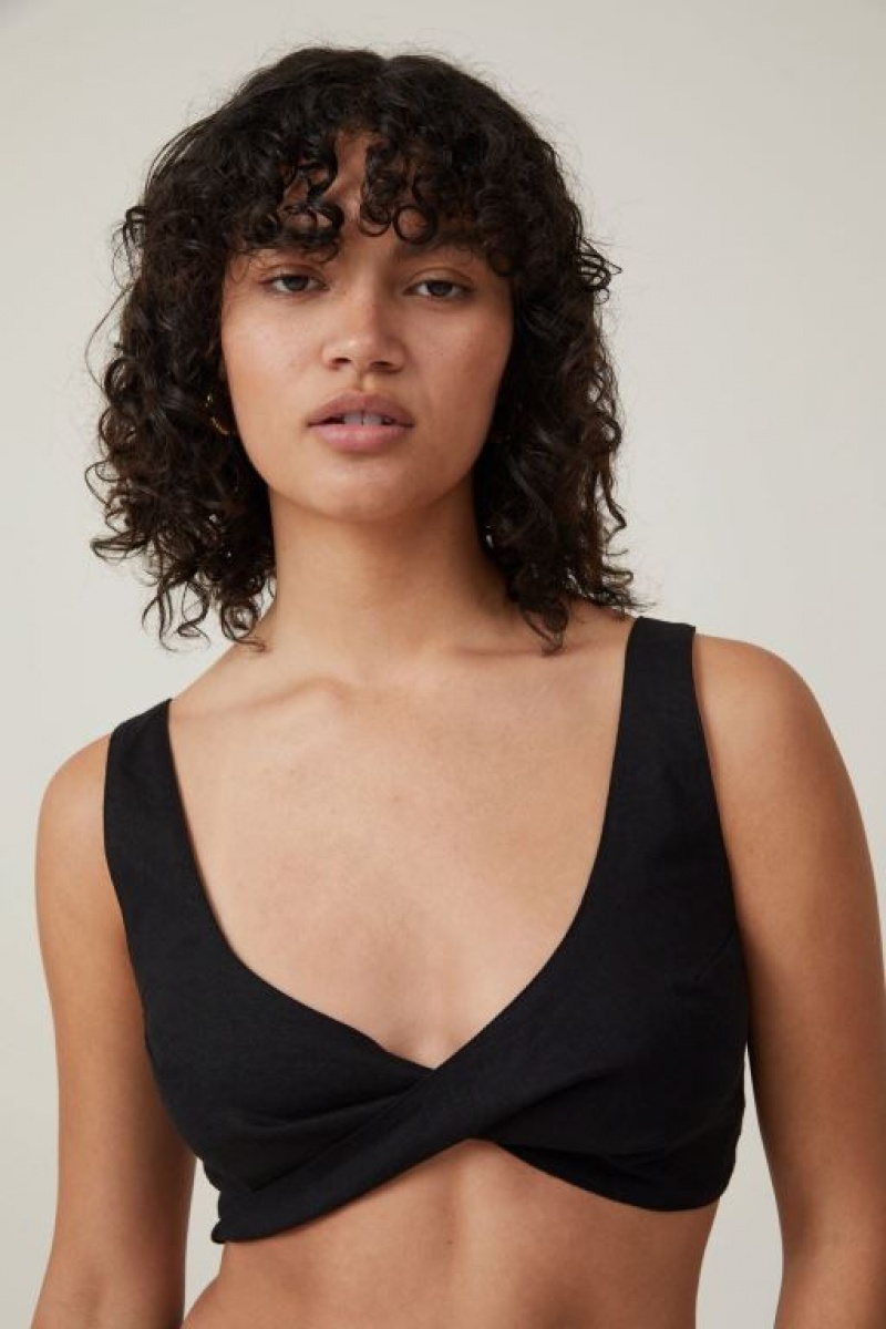 Cotton On Haven Twist Bralette Women's Shirts Black | kr1IZ8oqYtH