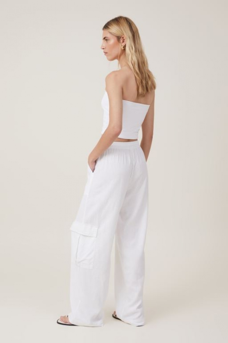 Cotton On Haven Utility Wide Leg Women's Pants White | VzTlT0tdo3F