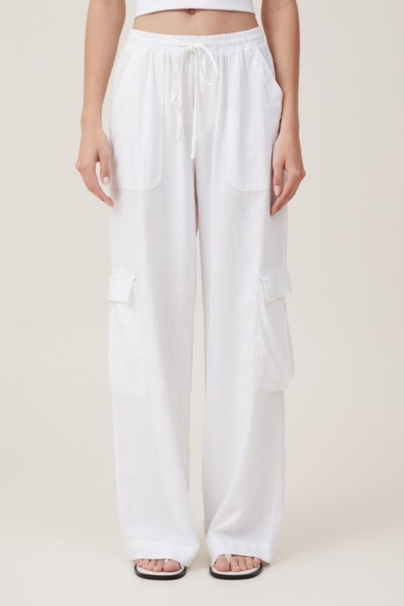 Cotton On Haven Utility Wide Leg Women's Pants White | VzTlT0tdo3F
