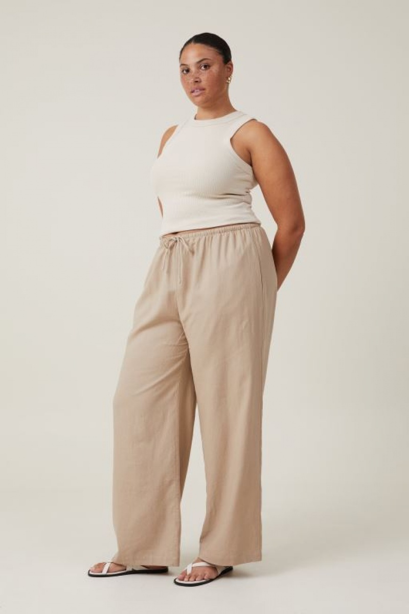 Cotton On Haven Wide Leg Women's Pants Grey Brown | XzJV5PaE4vQ