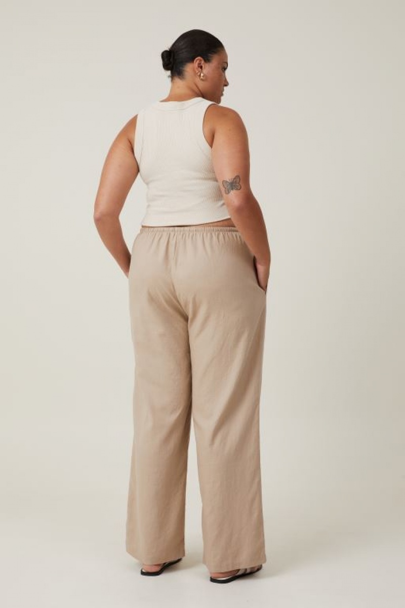 Cotton On Haven Wide Leg Women's Pants Grey Brown | XzJV5PaE4vQ