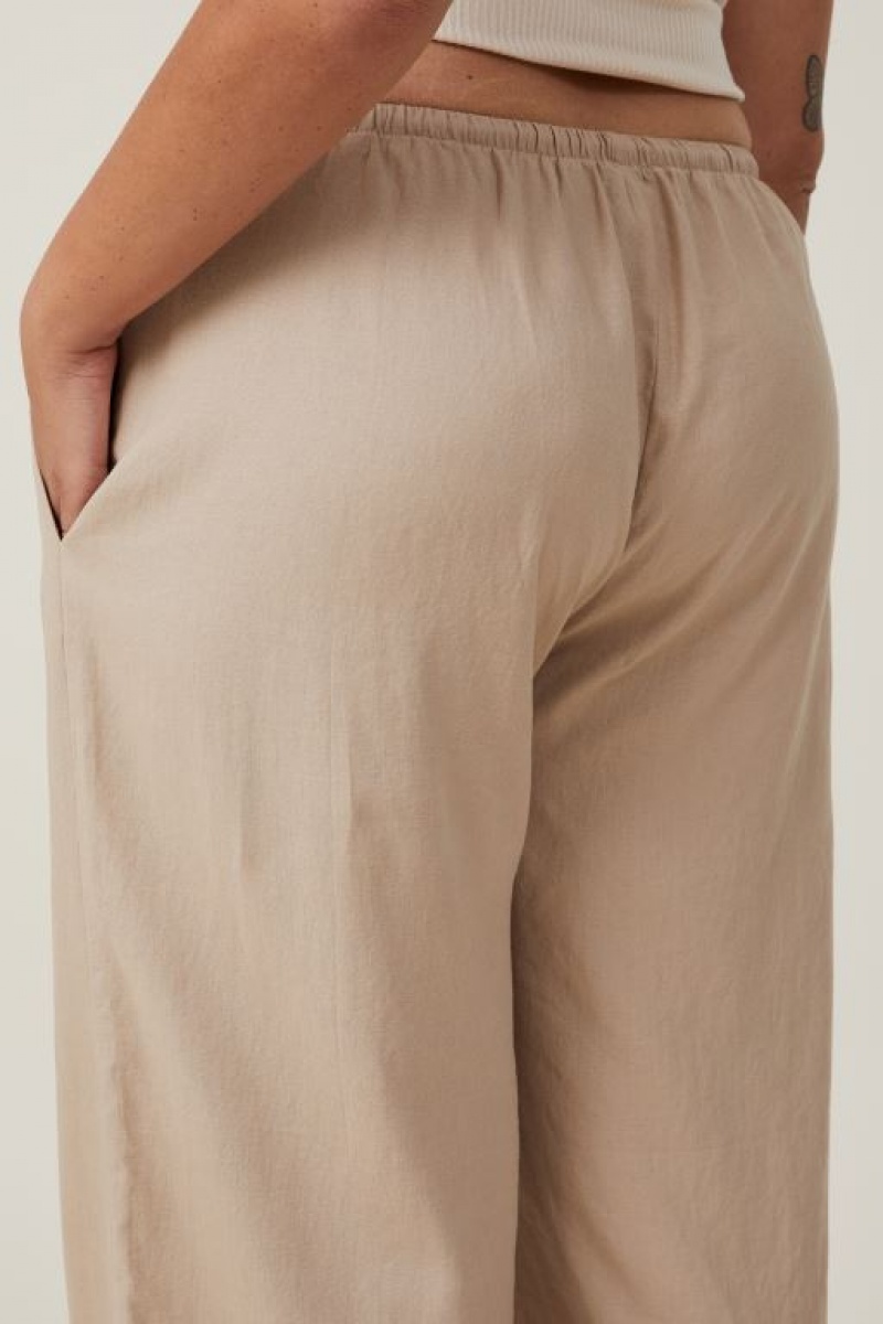 Cotton On Haven Wide Leg Women's Pants Grey Brown | XzJV5PaE4vQ