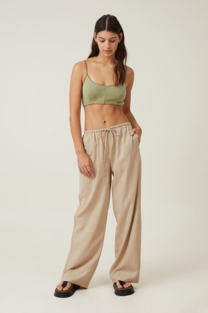 Cotton On Haven Wide Leg Women's Pants Grey Brown | XzJV5PaE4vQ