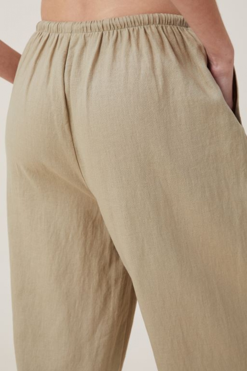 Cotton On Haven Wide Leg Women's Pants Olive | 9NYZHEpk6g9