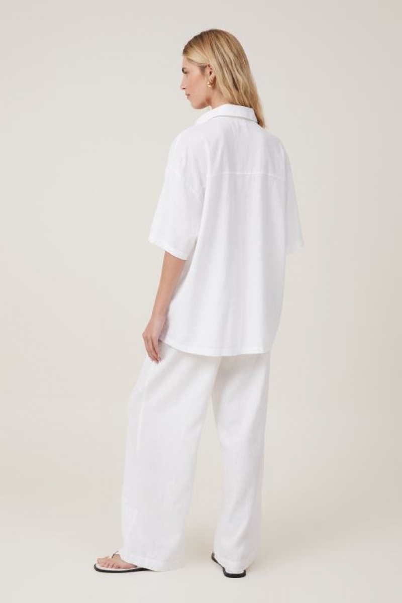 Cotton On Haven Wide Leg Women's Pants White | UJALiTJr97G