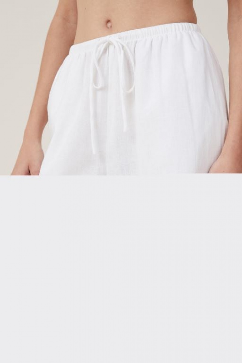 Cotton On Haven Wide Leg Women's Pants White | UJALiTJr97G