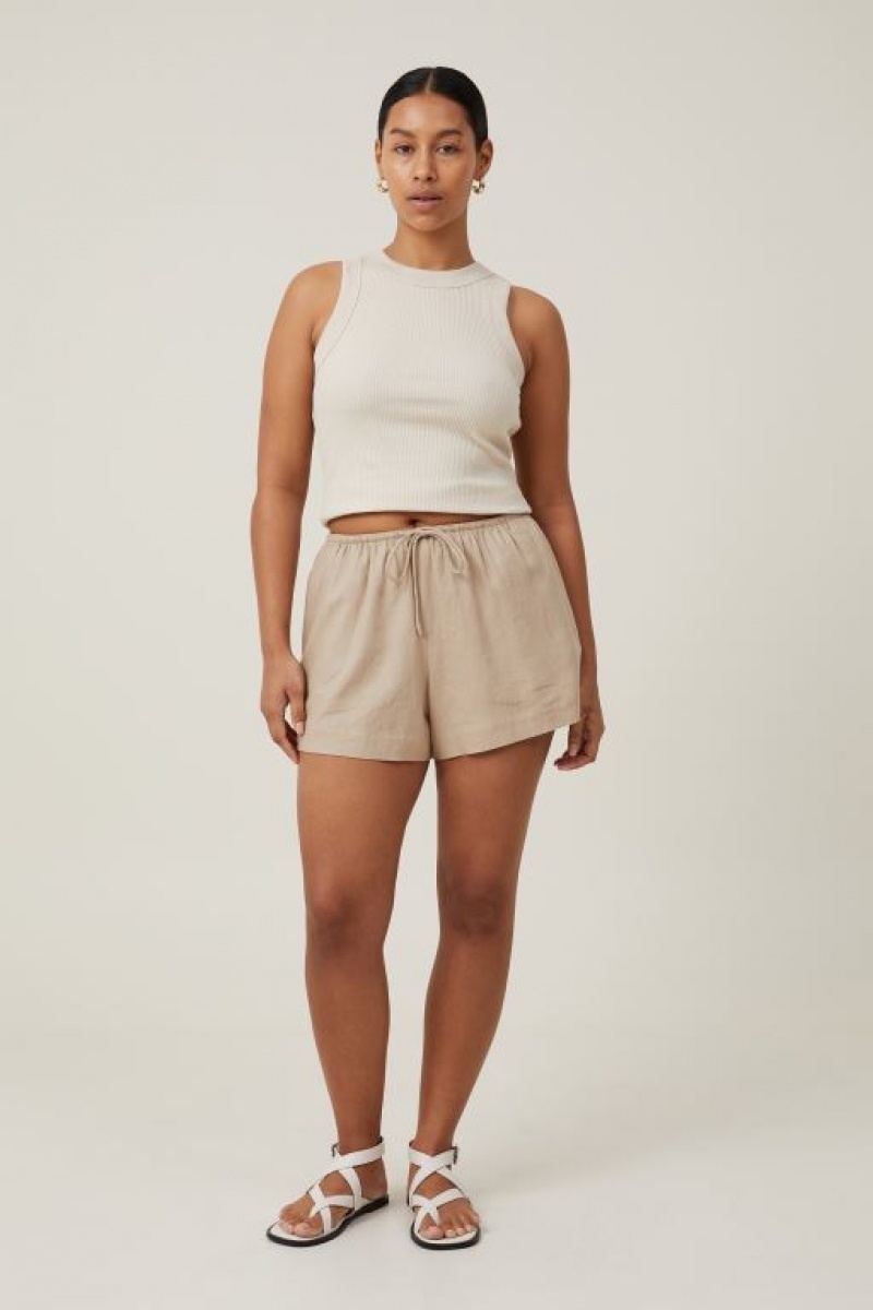 Cotton On Haven Women's Shorts Grey Brown | 5xKngmoSuZ0
