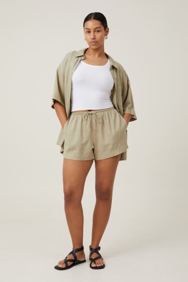 Cotton On Haven Women's Shorts Olive | 3SSIFsIpYsG