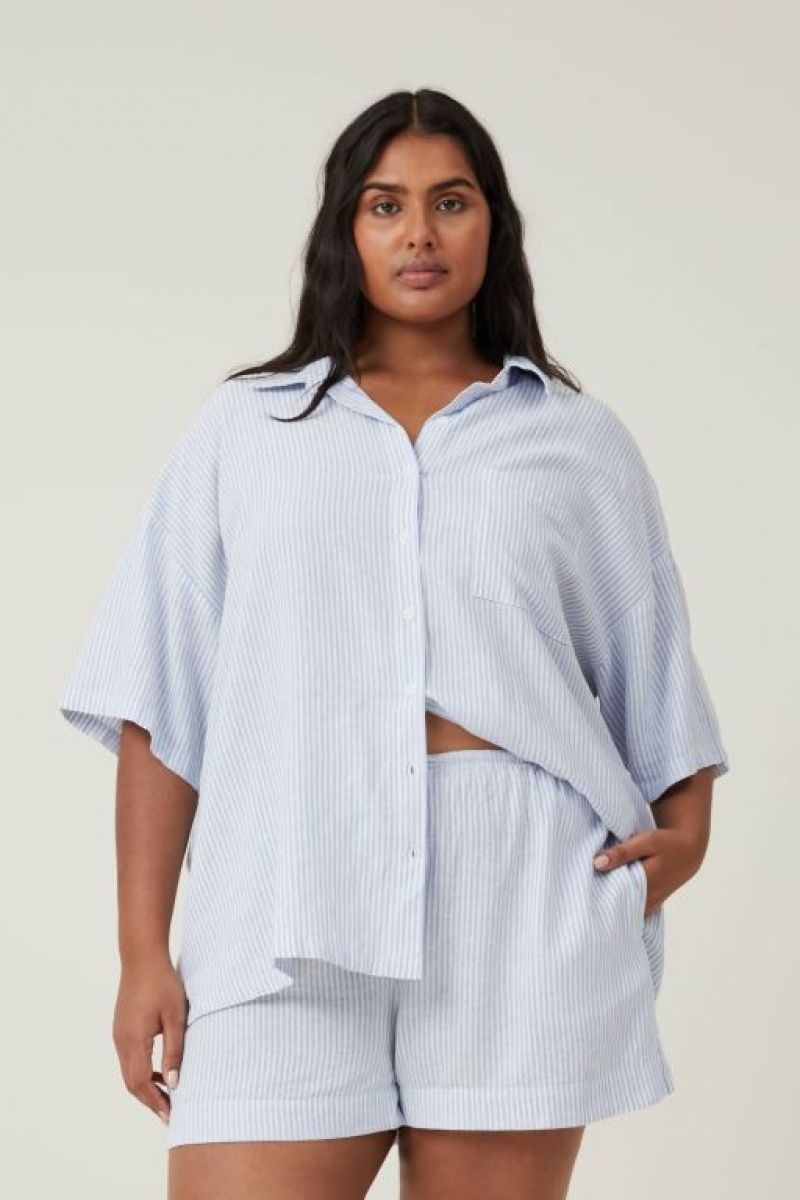 Cotton On Haven Women's Shorts Stripes Blue | GQs62v28vrj