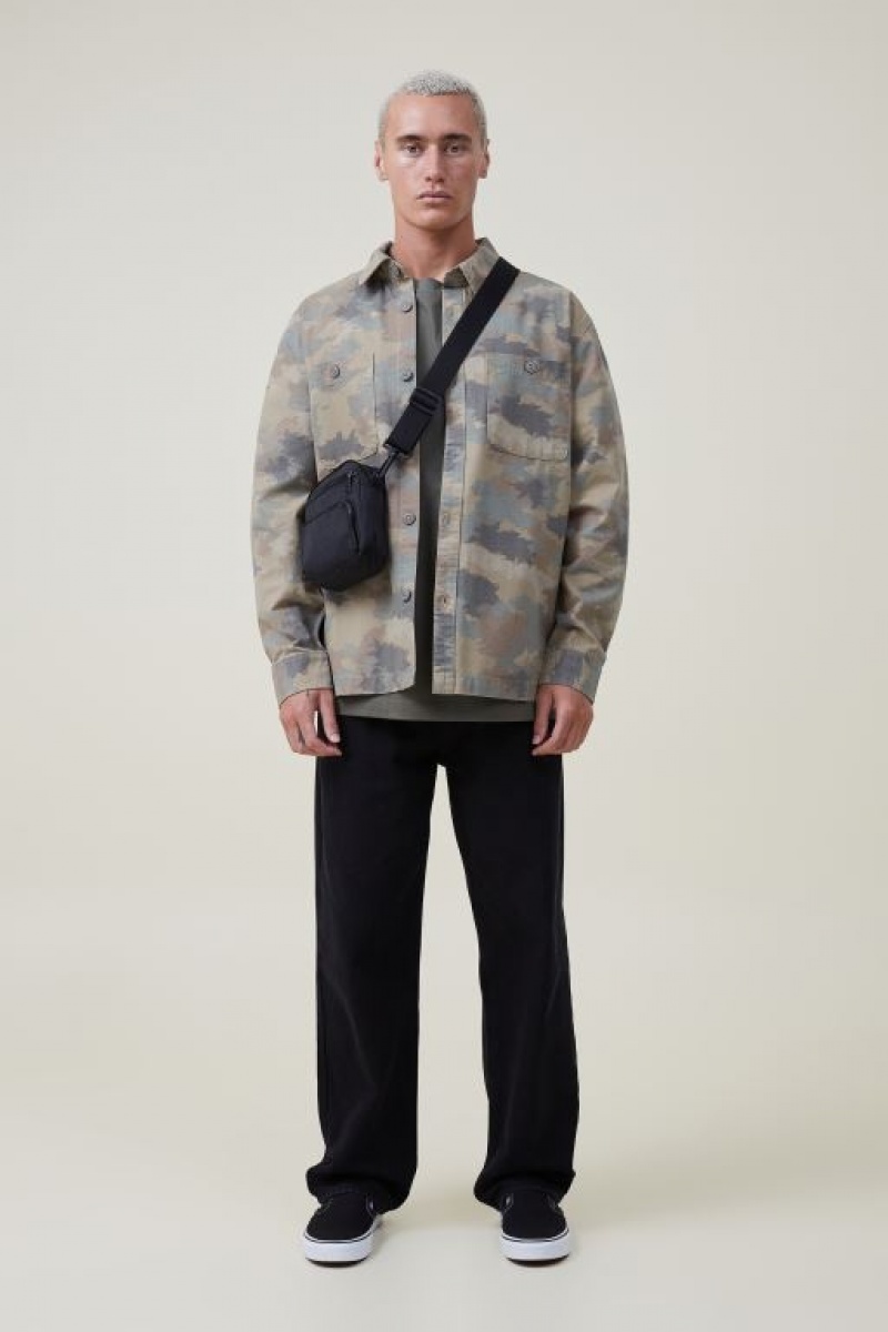 Cotton On Heavy Overshirt Men's Jackets Camo | TIWn8lqp909
