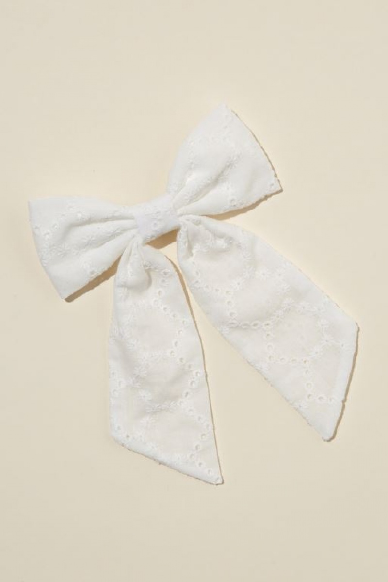 Cotton On Heidi Hair Bow Women's Hair Accessories White | S0mdIEGnaPf