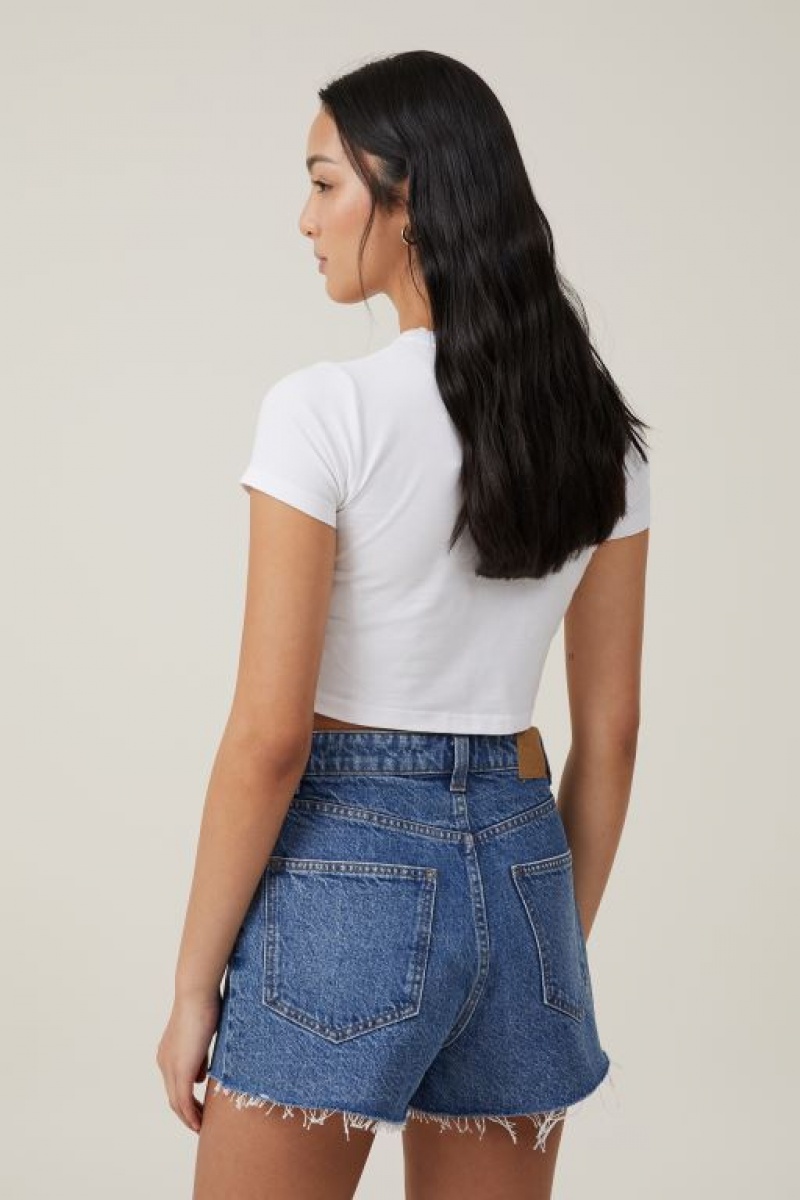 Cotton On High Mom Denim Women's Shorts Blue | aW79rhQxRve