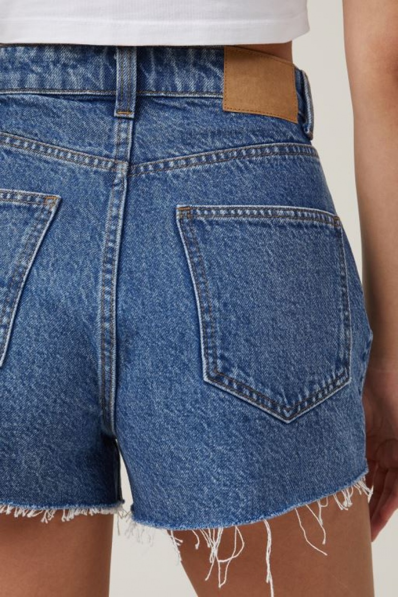 Cotton On High Mom Denim Women's Shorts Blue | aW79rhQxRve