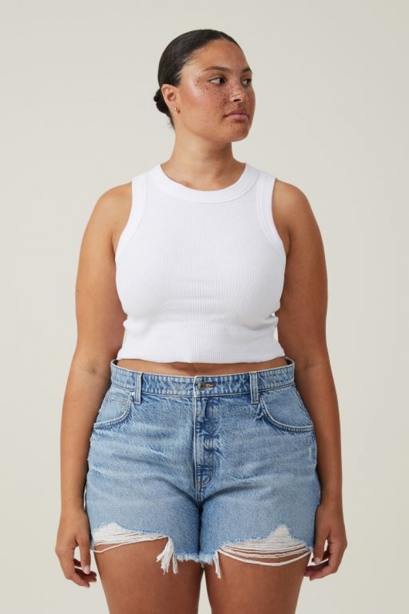 Cotton On High Mom Denim Women's Shorts Blue | 5x7K3Nn3JPO