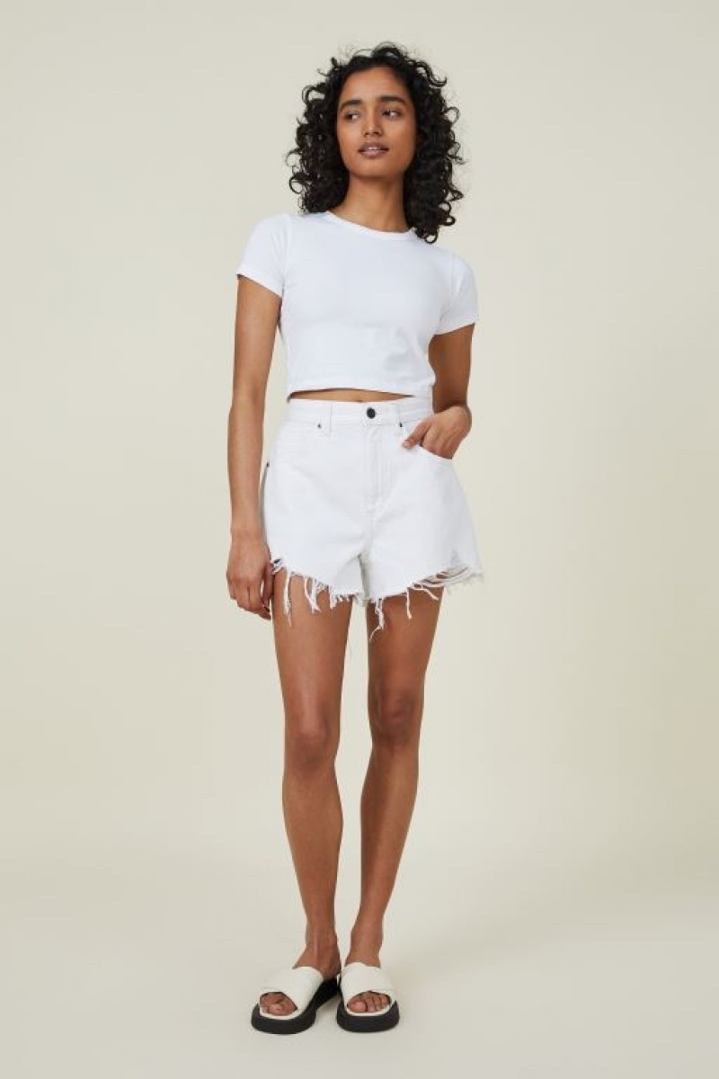 Cotton On High Mom Denim Women's Shorts Whitehaven | 00jY3i7hzvt