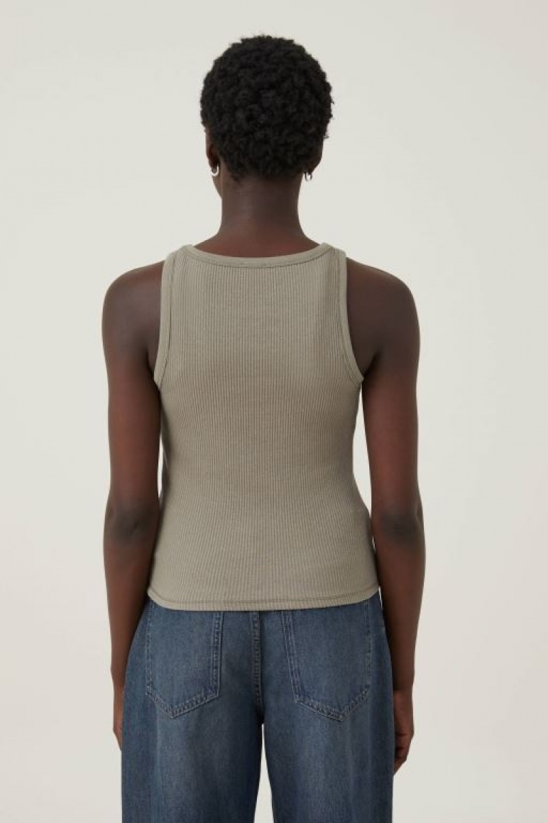 Cotton On High Neck Women's Tanks Woodland | FJlgs2bAAJm